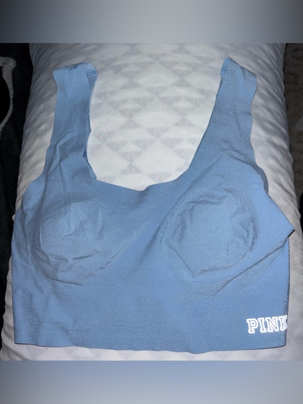 PINK Victoria's Secret Blue Seamless Scoop Bralette